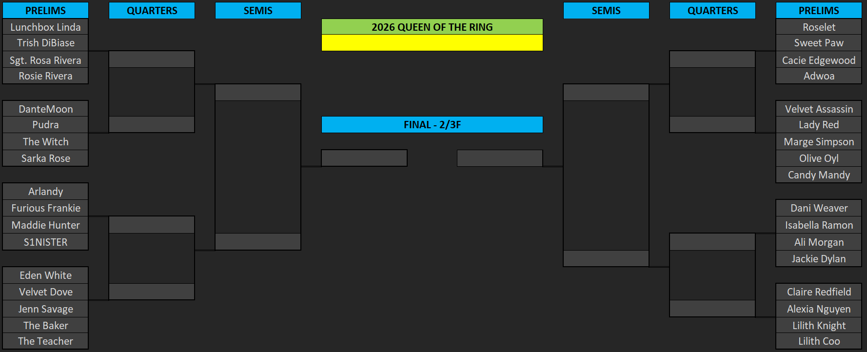 2026 Queen of the Ring Tournament